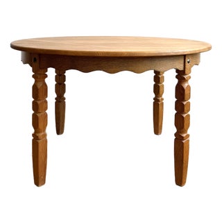 1960s Carved Danish Dining Table in the Style of Henning Kjaernulf For Sale