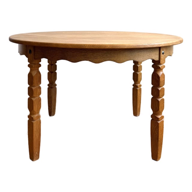 1960s Carved Danish Dining Table in the Style of Henning Kjaernulf For Sale