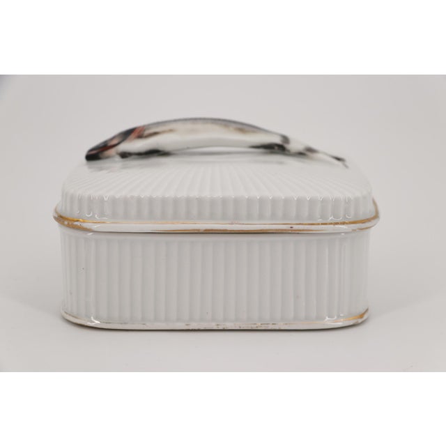 19th Century Antique 1800s Austrian Hand Painted Porcelain Lidded Sardine Box For Sale - Image 5 of 14
