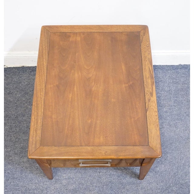 Broyhill Furniture Solid Walnut MCM Mid-Century Modern 20" Accent End Table For Sale - Image 9 of 12
