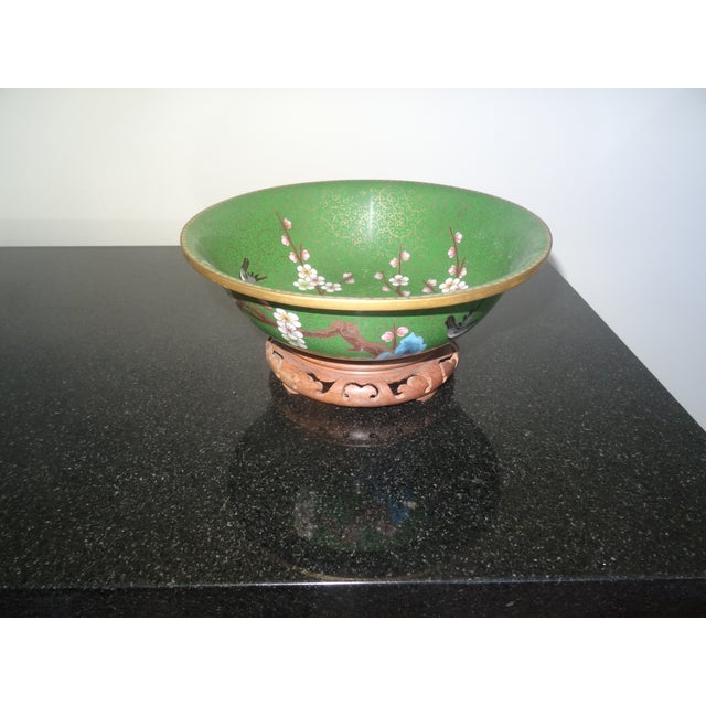 Mid 20th Century Very Fine Cloisonne Bowl on Stand For Sale - Image 5 of 5