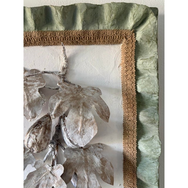 Paper Mache Framed Fig Branch Wall Hanging For Sale - Image 4 of 10