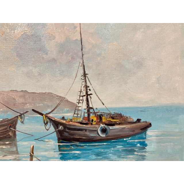 French P. Vitolante, Seascape Oil Painting, Framed For Sale - Image 3 of 12