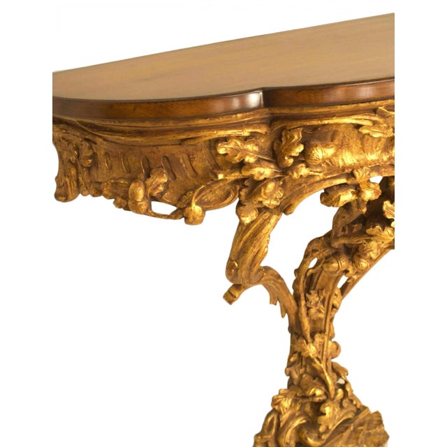 Italian Rococo Gilt Wood Console Table | Chairish