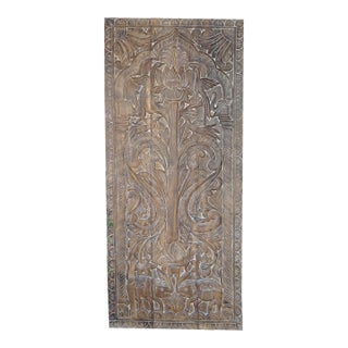 Artistic Tree of Life Black Carved Farmhouse Barn Sliding Door For Sale