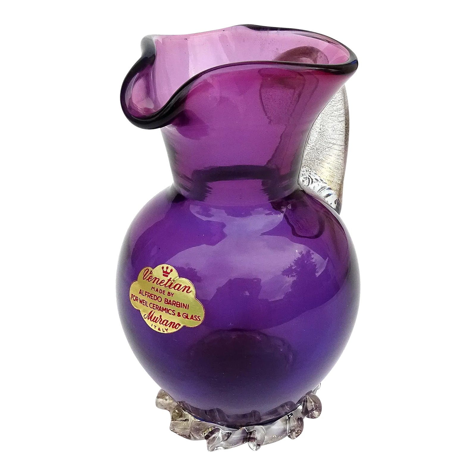 工芸品 Murano Glass Vase (Purple) What is the origin of this Murano-style glass vase?