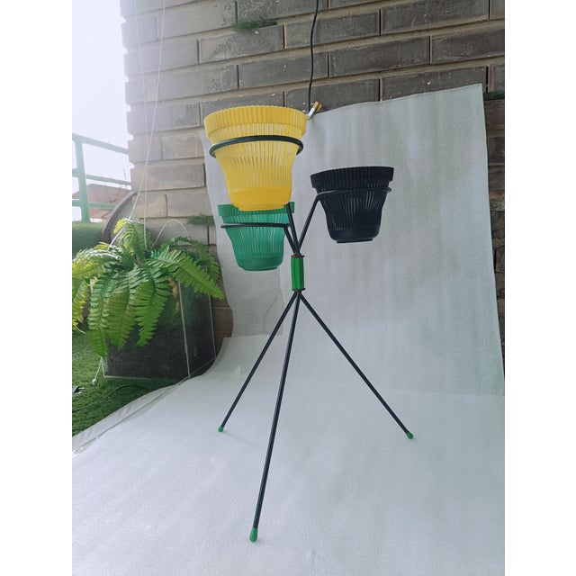 Vintage Tripod Plant Stand in Lacquered Metal, 1950s For Sale - Image 14 of 18