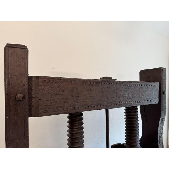 Large Antique Rustic Wine Press For Sale - Image 5 of 18