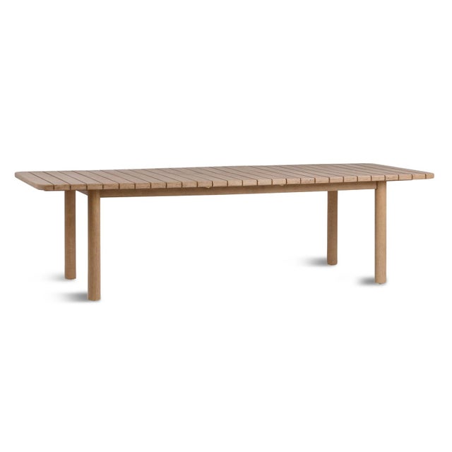 2020s Outdoor Contemporary Slatted Acacia Extendable Dining Table For Sale - Image 5 of 8