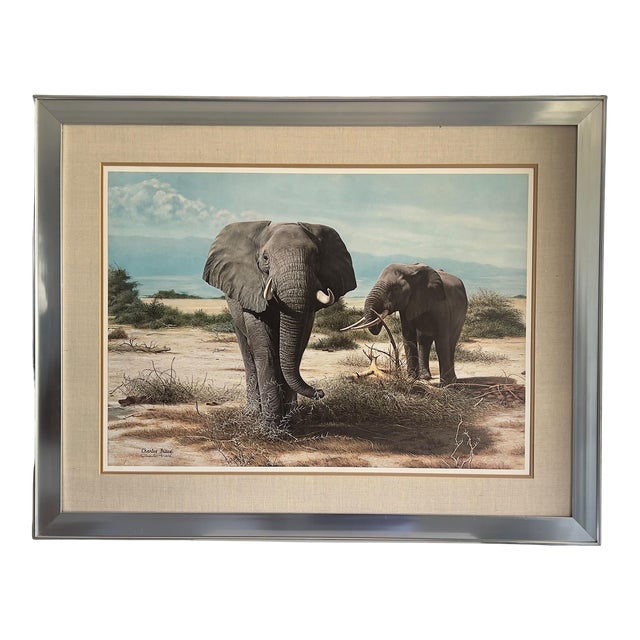 1970s Signed Limited Edition “Elephants at Kilimanjaro” by Artist Charles Francé Framed For Sale