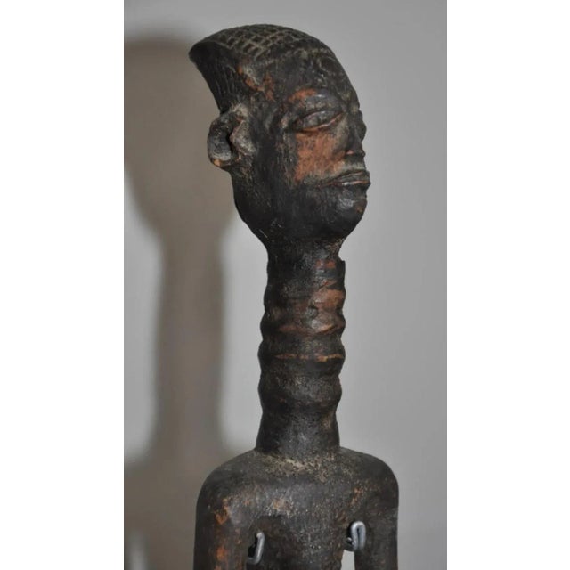 Brown Congolese Artist, Bena Lulua Figure, Wood Carving For Sale - Image 8 of 9