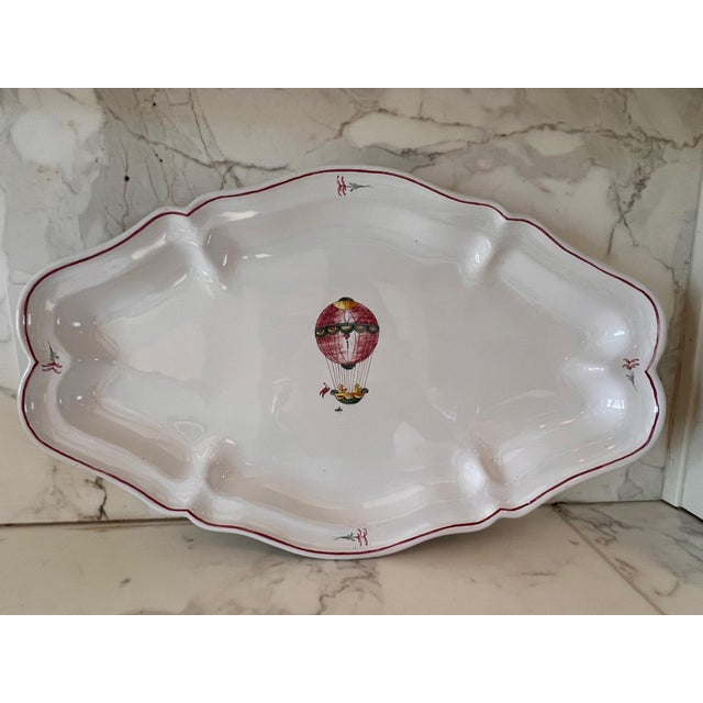 1990s French Country Pierre Deux Hot Air Balloon Handpainted Platter by Segries Moushers For Sale - Image 18 of 18