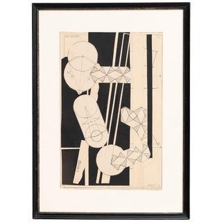 Josef Brauner, Bauhaus Black and White Rationalist Collage, Mixed Media, 1927 For Sale