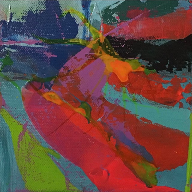 Little Intuitive Abstract Painting on Stretched Canvas For Sale