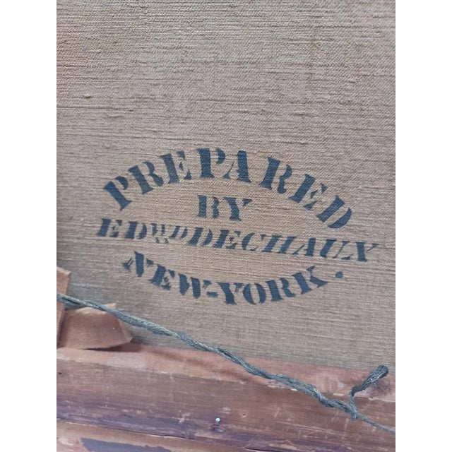 Late 19th Century Antique Framed Oil on Canvas Portrait Painting of Woman in Bonnet For Sale - Image 5 of 6