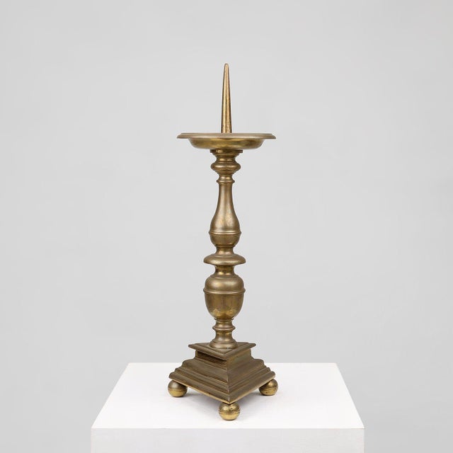 Large French Church Candlestick in Bronze, 1890s For Sale - Image 11 of 11