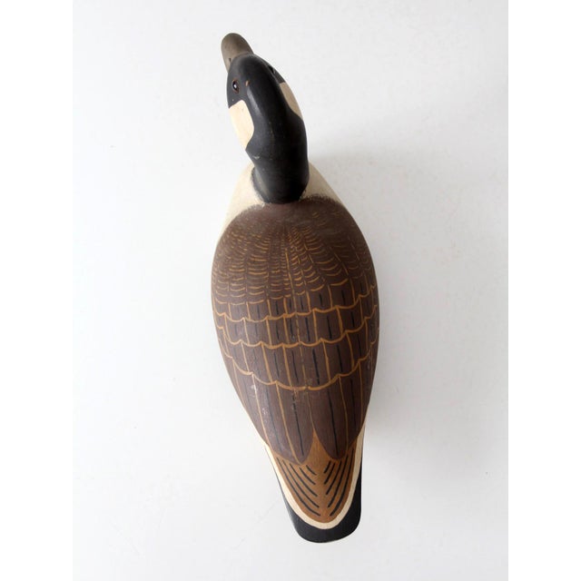 Vintage Hand Carved Painted Canada Goose Decoy For Sale - Image 13 of 17