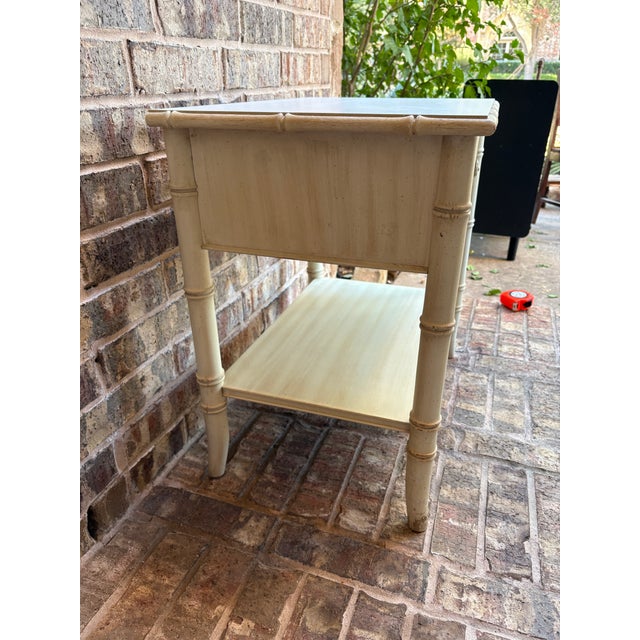 Hollywood Regency Mid 20th Century Thomasville Allegro Collection Faux Bamboo Single Drawer Nightstand Side Table For Sale - Image 3 of 12