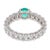 Mid 20th Century Lugano Gia Brazilian Paraiba Tourmaline Diamond 18k White Gold Wedding Band, Size 6.75 For Sale In Los Angeles - Image 6 of 8