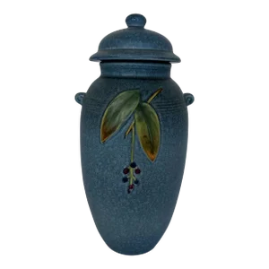 1930s Weller Blue Cornish Large Ginger Jar