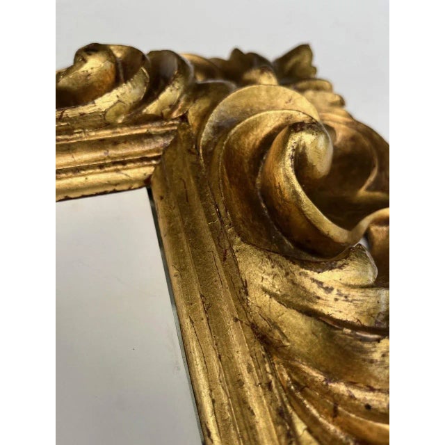 Late 18th Century Baroque Florentine Hand Carved Giltwood Mirror Large late 18th century spectacular Baroque period...