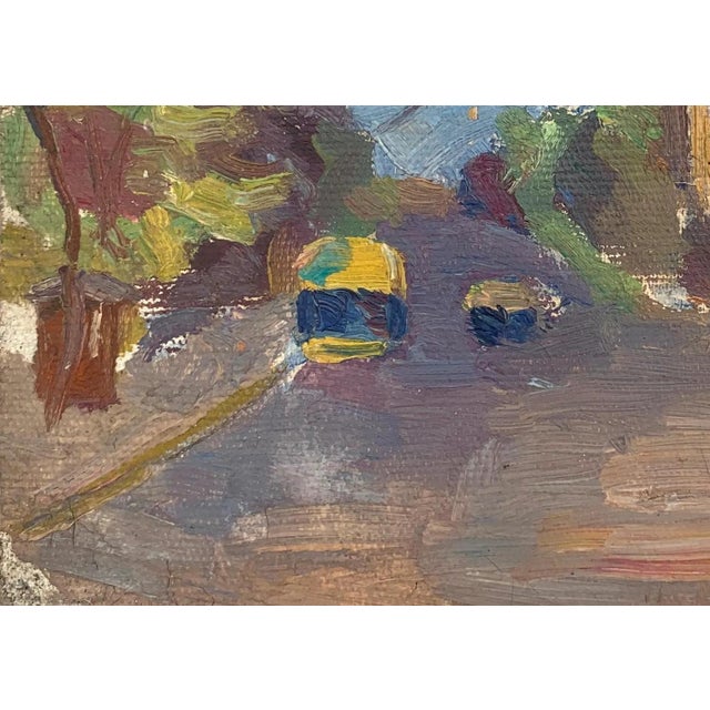 1960s Vintage Urban Oil Painting: Ukrainian Cityscape, 1960s Art 15-22 For Sale - Image 5 of 6