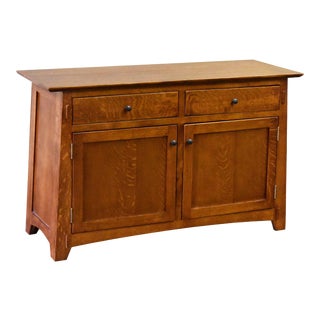 Crafters and Weavers Mission / Arts and Crafts Solid Quarter Sawn Oak Cabinet - Model A34 For Sale