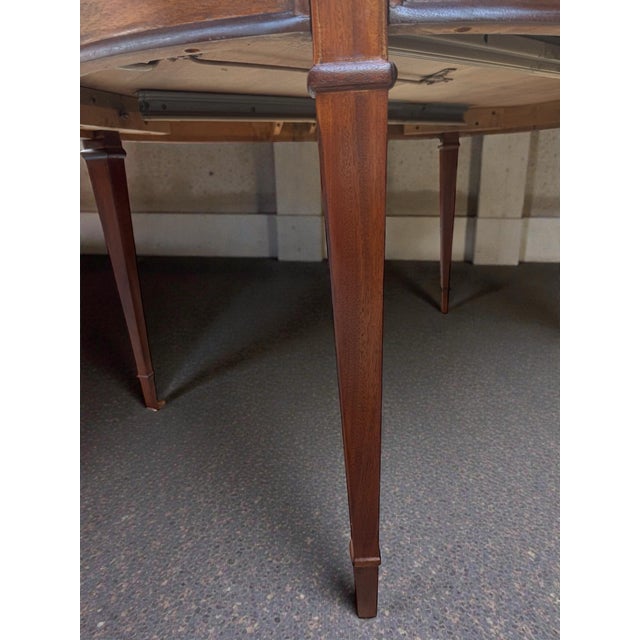1960s Drexel Triune Mid-Century Modern Walnut Dining Table Restored For Sale - Image 10 of 12