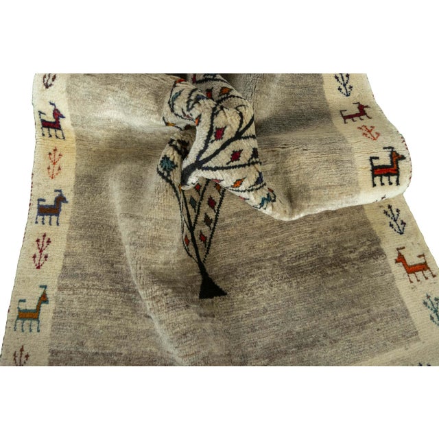 Gabbeh Nomad Rug with Tree of Life & Animal Border For Sale - Image 9 of 11