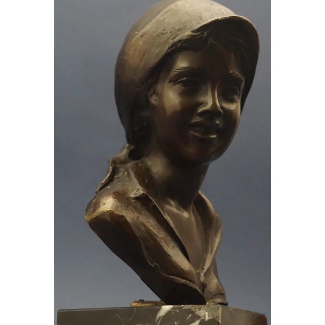 Bronze Bust of Contadinella by Giovanni De Martino, Naples, Italy, Late 1800s For Sale - Image 8 of 16