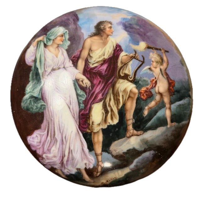 Victorian Large Antique T&v Limoges Hand-Painted Vanity Box With Classical Scene, Circa 1892–1907 For Sale - Image 3 of 18