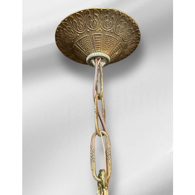 1920s Rococo Lanterns Pendant Lights With Etched Glass - a Pair For Sale - Image 15 of 15