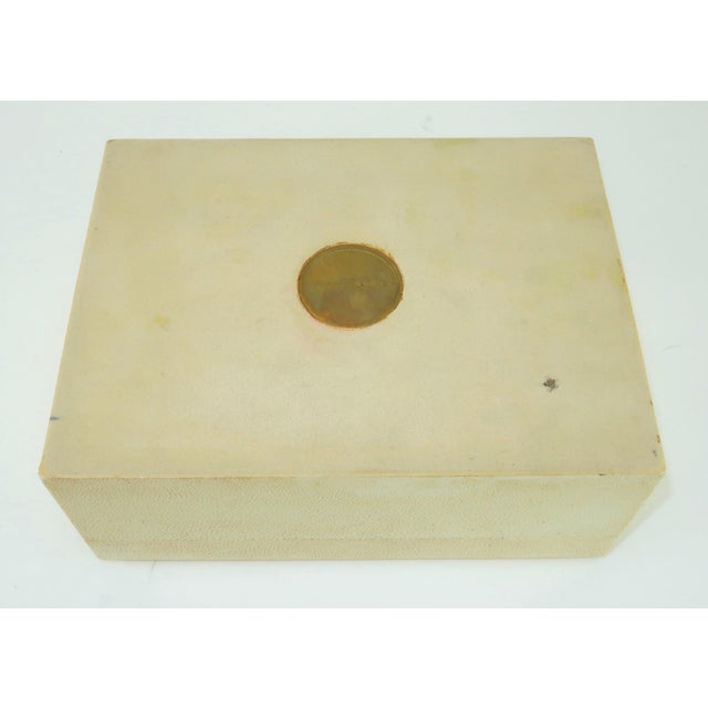 Vintage Donna Karan Shagreen Covered Wood Lined Box For Sale - Image 10 of 12
