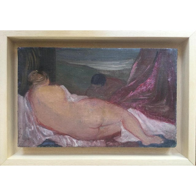 Pierre Georgeot, The Nude and the Voyeur, Oil on Canvas For Sale - Image 5 of 5