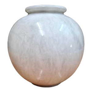 Traditional White Marble Globe-Shape Vase