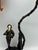 Early 20th Century Art Deco Desk Lamp, Bronze-Colored Metal With Art Glass Shade, Figure of Woman For Sale In Seattle - Image 6 of 11