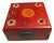Vintage Chinese Rosewood Jewelry Box With Gemstone Inlay and Carved Medallion For Sale
