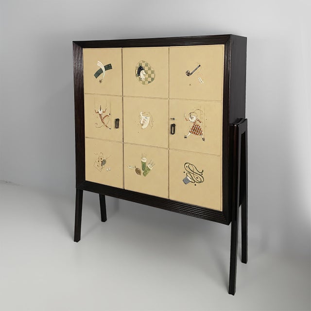 Mid-Century Modern Italian Wooden Bar Cabinet, 1950s For Sale - Image 14 of 14