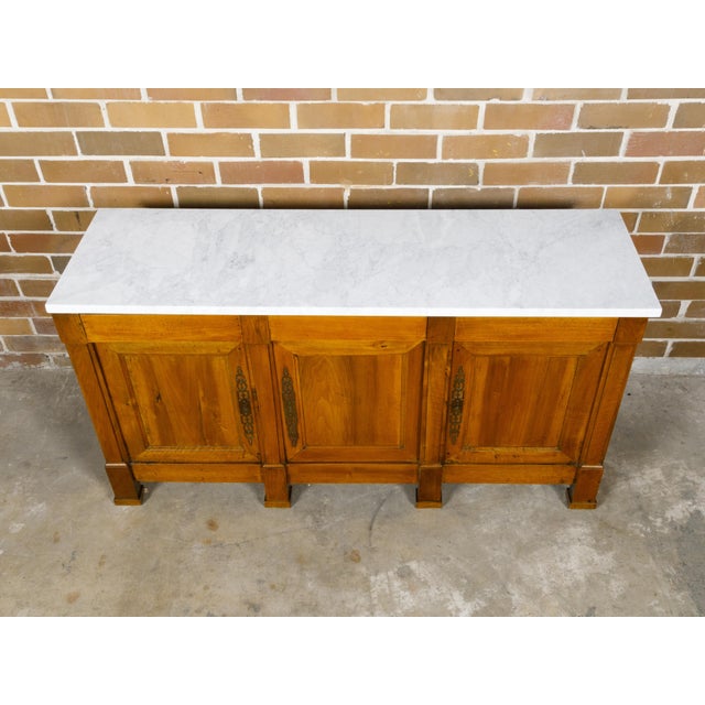 French Walnut 19th Century Three-Door Enfilade with Marble Top and Pilasters For Sale - Image 12 of 12