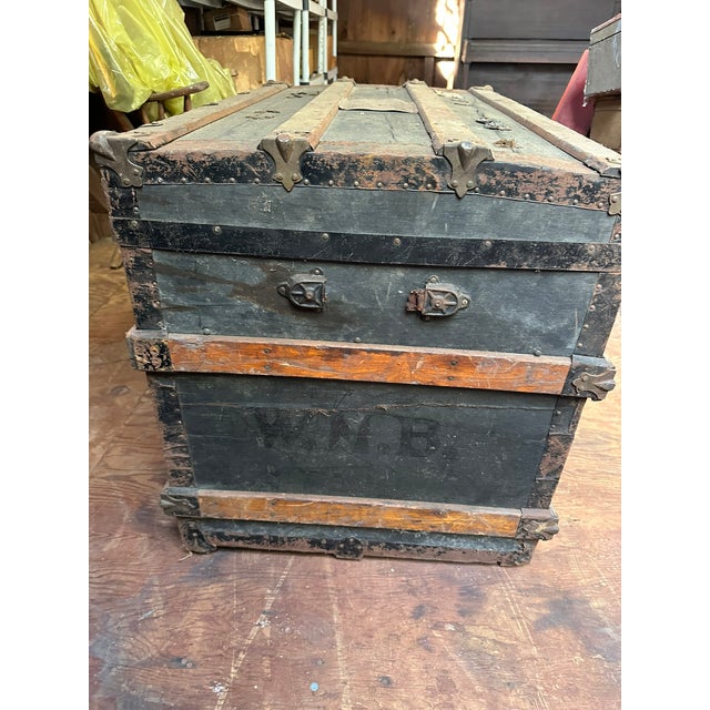 Antique Charles H Klinge Steamer Trunk For Sale In New York - Image 6 of 8