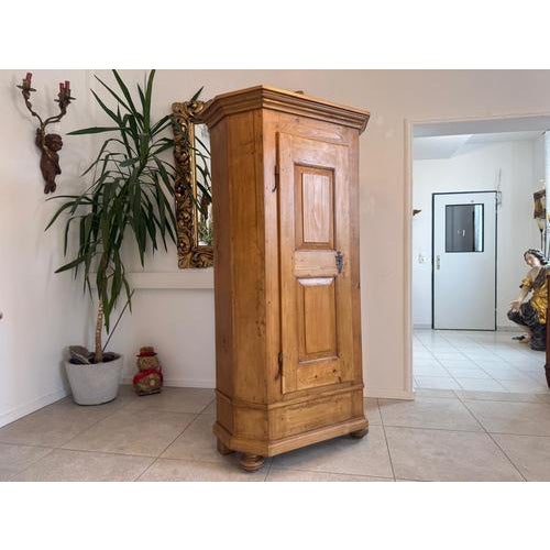 One-Door Farmhouse Cabinet in Natural Wood For Sale - Image 4 of 16