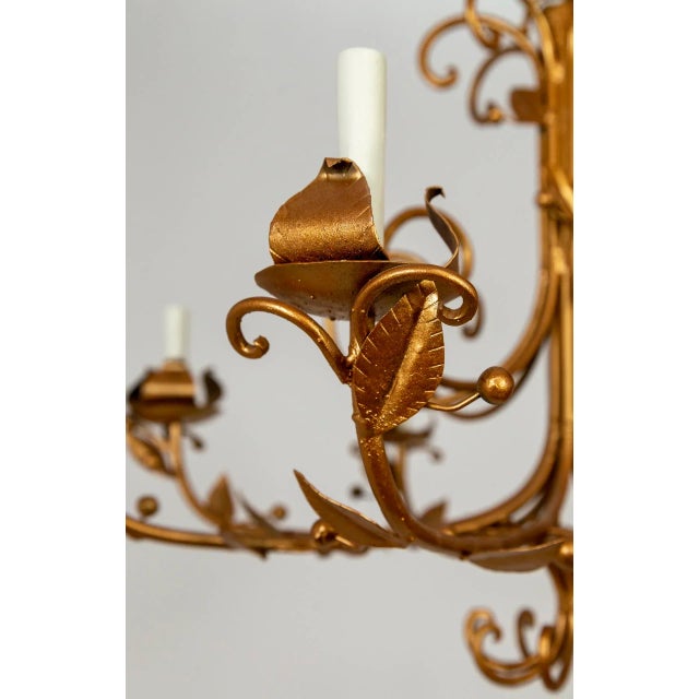 Late 20th Century Rose Gold 8-Light C-Curve Berry Chandelier For Sale - Image 9 of 10