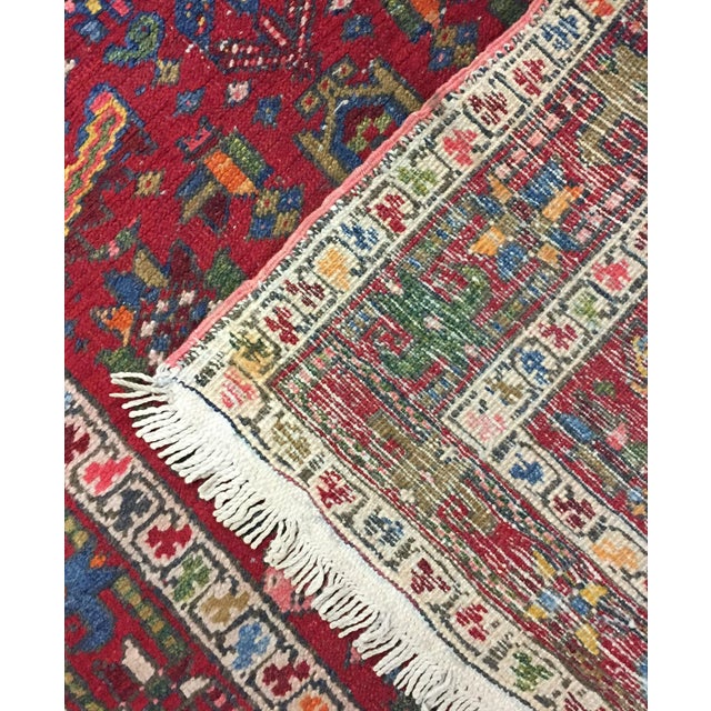 1940s Vintage Red Karadja Hand Woven Runner Rug 2ft 8in X 11ft 1in For Sale - Image 5 of 8