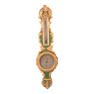 French 19th Century Gilt and Painted Barometer