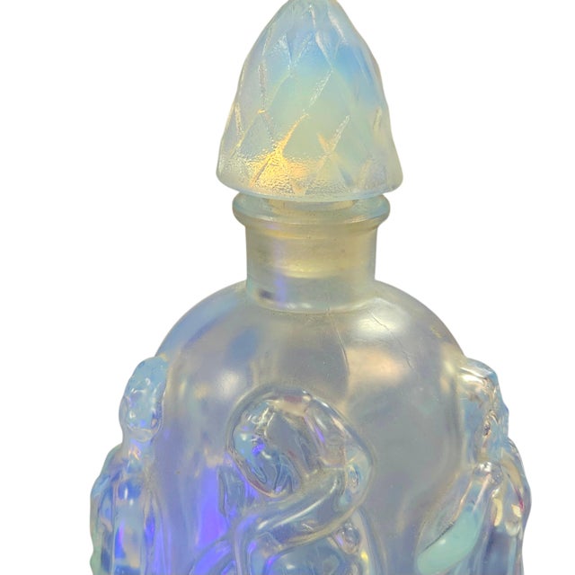 Glass Sabino Gaite Opalescent Art Deco Perfume Bottle With Nymph Relief, France For Sale - Image 7 of 11