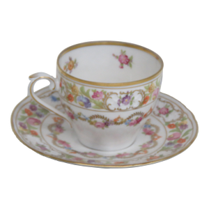 Schumann Arzberg Germany Bone China Flowers Tea Cup and Saucer Set 4650b
