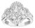 14K White Gold 1.0 Cttw Round & Baguette Cut Diamond Floral Cluster Quatrefoil Channel Set Band Cocktail Statement Ring - Size 6-3/4 For Sale