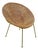 Rounded Wicker and Metal Lounge Chair For Sale