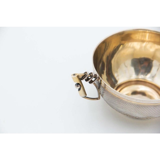 Guilloche Silver Teacup, in Good conditions.
