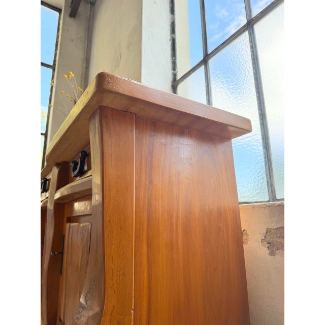 Brutalist sideboard in solid blond elm from the 1950s by aranjou. we love its very raw look, its unique character with its...